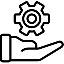 Hand and Gear Icon